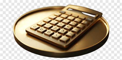 Golden Electronic Calculator Golden Electronic Calculator Shiny Png