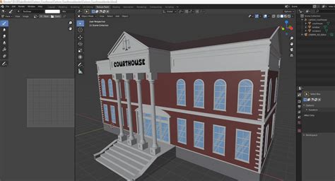 Cartoon Courthouse 3d Model Turbosquid 2223214