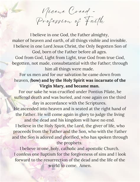 Nicene Creed Catholic Profession Of Faith Catholic Prayers Ocean Beach Downloadable Art Etsy