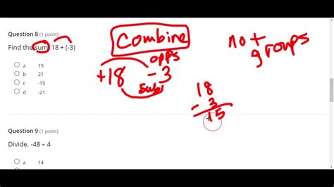 Elmhorst Math Mixed Integer Homework Youtube