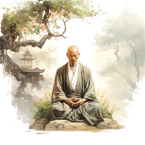 Premium Ai Image Taoist Monk Practicing Meditation In A Serene