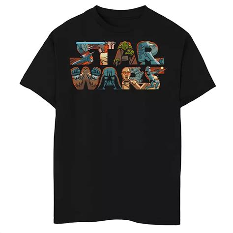 Boys 8 20 Star Wars Character Title Logo Fill Graphic Tee