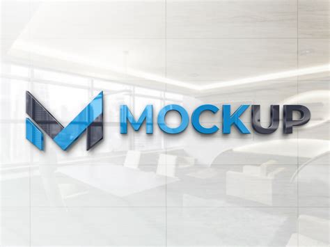 REALISTIC GLOSSY WALL LOGO MOCKUP by Designer Hamza Khan on Dribbble