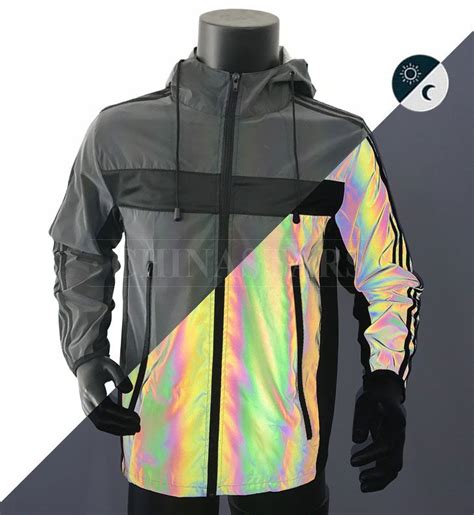 This Jacket Is Made Of Rainbow Reflective Fabric It Appears Black In