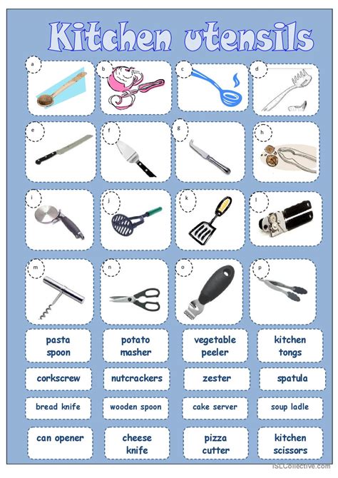 Kitchen Utensils English Esl Worksheets Pdf And Doc