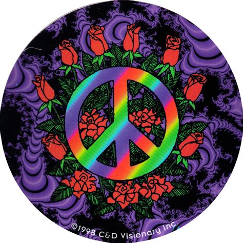 Peace And Roses Small Bumper Sticker Decal Or Magnet Peace Resource