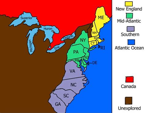 Thirteen Colonies And Their Capitals