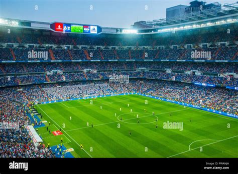 Football Match Santiago Bernabeu Stadium Madrid Spain Stock Photo