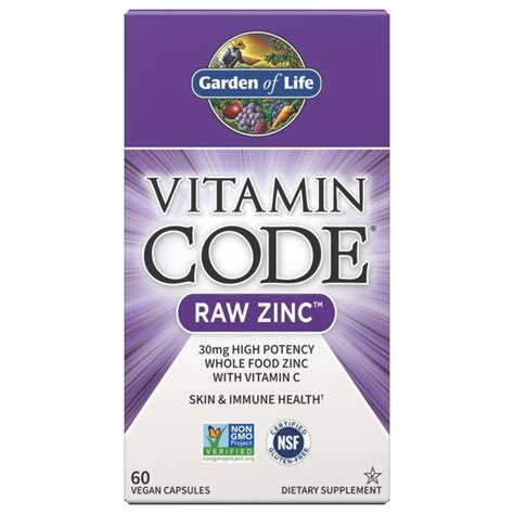 Vitamin Code RAW Zinc 60 Caps By Garden Of Life