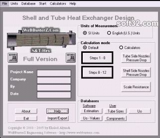 Download Shell and Tube Heat Exchanger Design 3.2.0