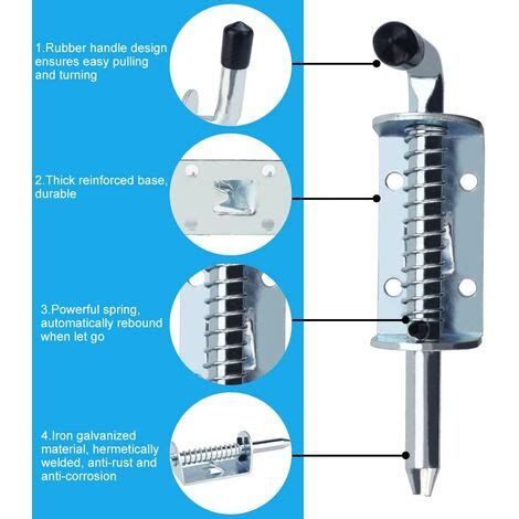 NORCKS 3 PCS Loquet à Ressort en Fer Galvanisé Serrure de Porte Abri de