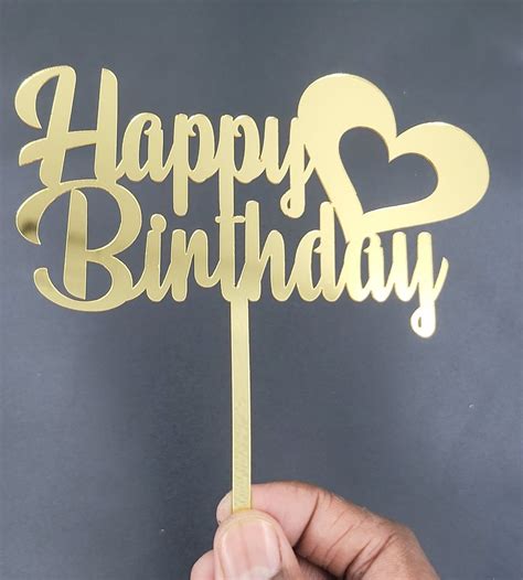 1mm Golden Acrylic Happy Birthday Cake Topper At Rs 16 Piece Malad