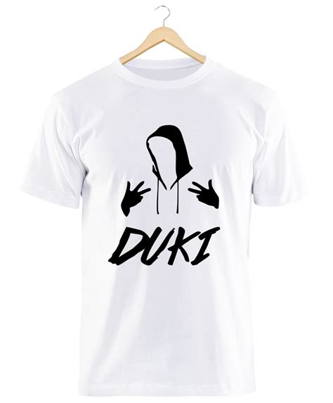 Remera Duki Blanca Manga Corta Algod N Peinado