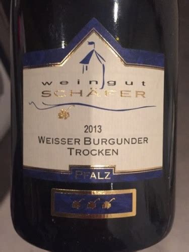 Weingut Schäfer Weisser Burgunder Trocken Vivino US