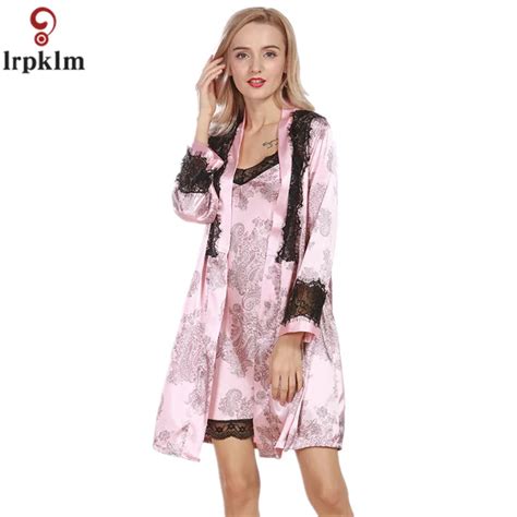 2017 Spring Autumn Robes Gown Sets Sexy Lace Robe Womens Sleepwear