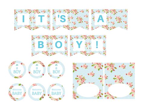 BOY Blue Shabby Chic Baby Shower - Magical Printable