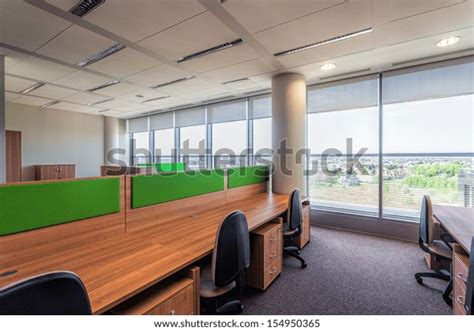 Modern Interior Wooden Green Office Furniture Stock Photo (Edit Now) 154950365