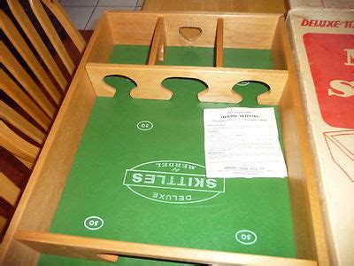 Vintage Merdel Skittles Deluxe Hardwood Model Spin Top Bowling