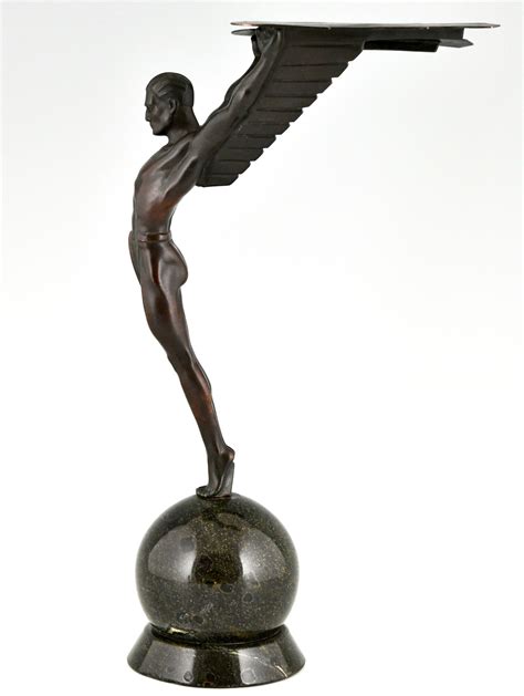 Icarus Art Deco Sculpture Of A Winged Athlete Deconamic