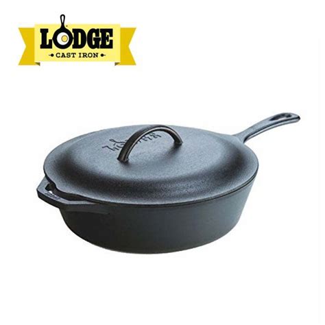 Lodge 5 Quart Seasoned Cast Iron Covered Deep Skillet Lazada PH