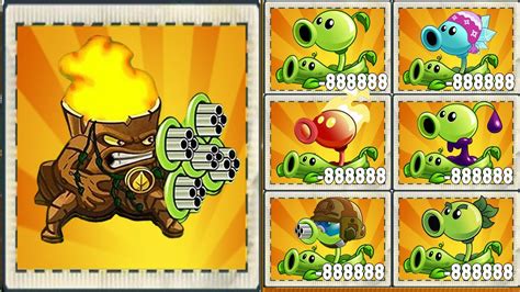 Pvz 2 Gameplay All Peashooters And Torchwood And Pea Vine Combo Challenge