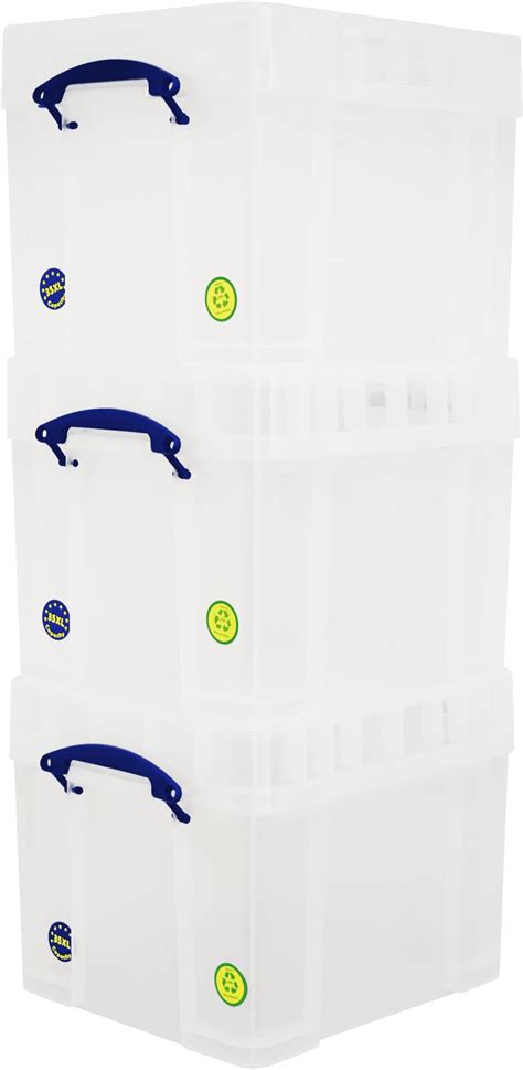 Really Useful Plastic Storage Box Bonus Pack X Litre Clear With Xl