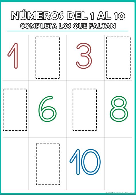 Números Del 1 Al 10 Para Imprimir En Pdf Fichas