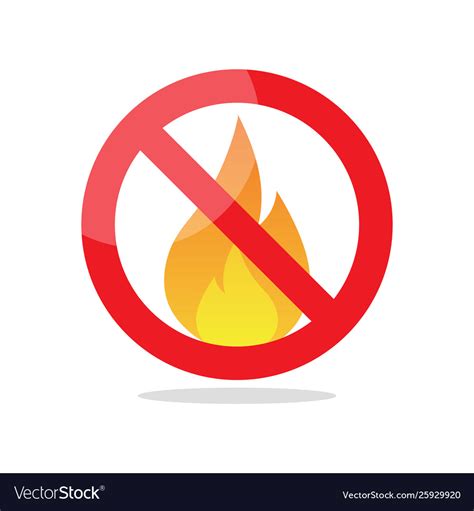 No Fire Sign Royalty Free Vector Image Vectorstock