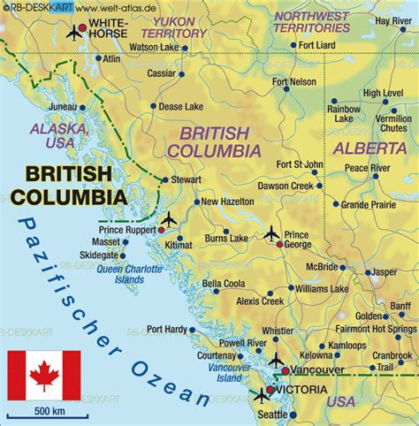 Map of British Columbia (Canada) - Map in the Atlas of the World ...