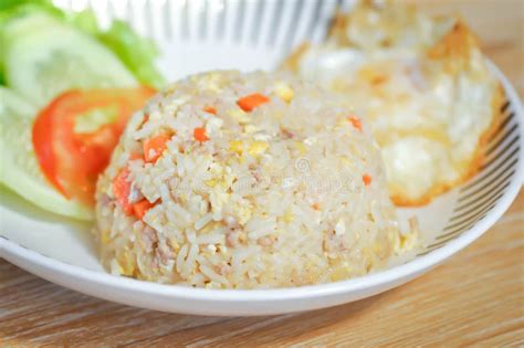 Stir Fried Rice Or Fried Rice With Sunny Side Up Egg Stock Photo