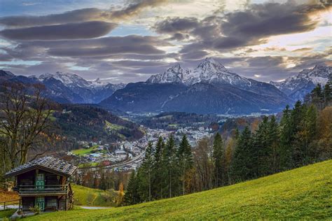 753657 Germany Mountains Forests Scenery Bavaria Clouds Rare