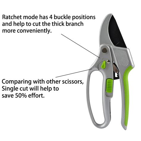 Vertak Global Patent 2 In 1 Dual Cut Secateurs Garden Ratchet Tree