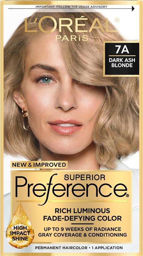 L Oréal Paris Superior Preference Permanent Hair Color 7A Dark Ash Blonde Amazon ca Beauty