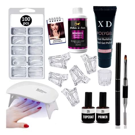 Kit Polygel Poligel Alongamento De Unhas Dappen Manual Parcelamento