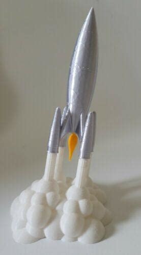 D Printed Rocket Model Scifi Space Rocket Aerospace Science Decor