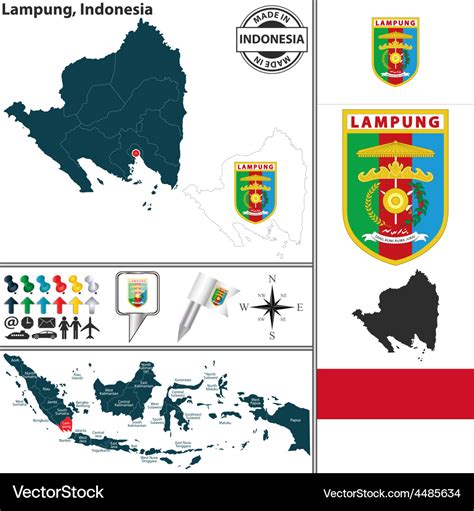 Map of lampung Royalty Free Vector Image - VectorStock