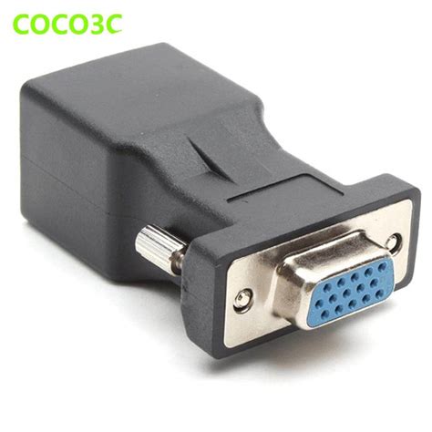 Computers Tablets And Network Hardware Vga Rgb Hdb To Lan Cat5 Cat6 Rj45 Vga Extender Female Male