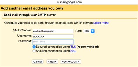 Gmail Google Mail Authenticated SMTP Server Setup Guide