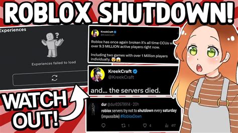 Roblox Is Being Shut Down On Saturday You Need To Be Careful Of Data Loss And Glitches Youtube