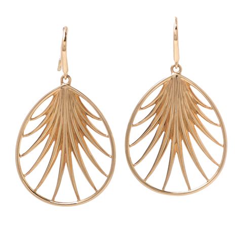 Tiffany 18k Yellow Gold Paloma Picasso Villa Paloma Palm Earrings 308849