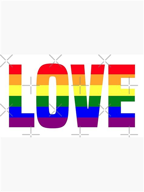 Póster AMOR letras en los colores de la bandera gay de Gay Pride Depot Redbubble