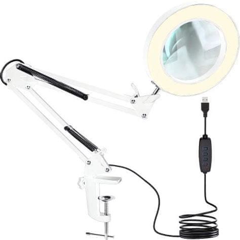 Izoksis 22692 Multifunkční kosmetická lampa s lupou 32 LED USB bílá