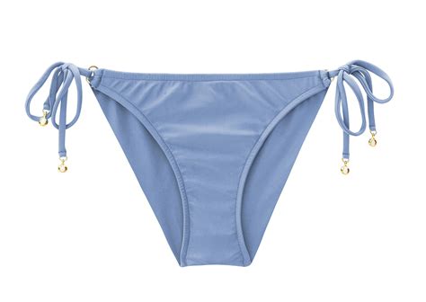 Denim Blue Scrunch Side Tie Bikini Bottom Bottom Garoa Band Comfort Rio De Sol