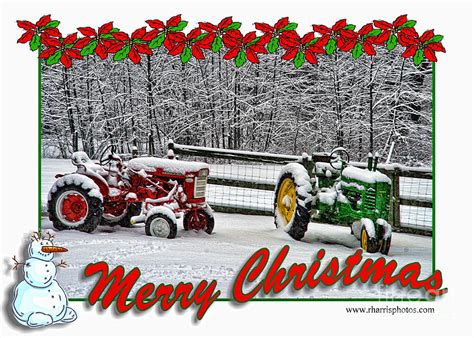 Tractor Christmas Card Photograph By Randy Harris