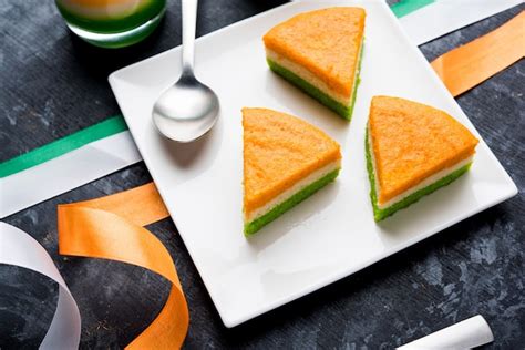 Premium Photo Tri Coloured Or Tiranga Cake For Independence Or