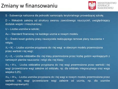 Przysz E Zmiany Sposobu Finansowania Zada O Wiatowych Ppt Pobierz