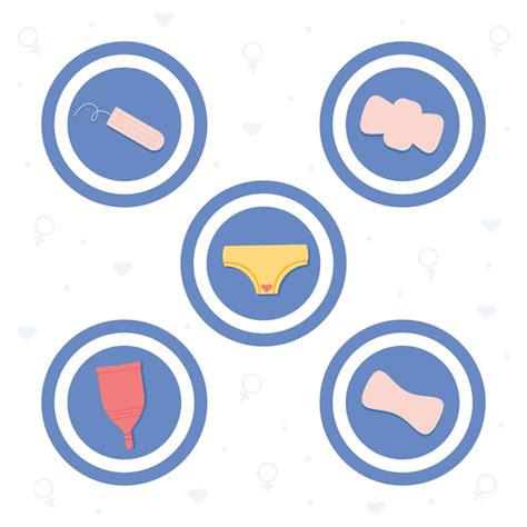 Premium Vector Set Of Round Icons Stickers On The Theme Of The Female