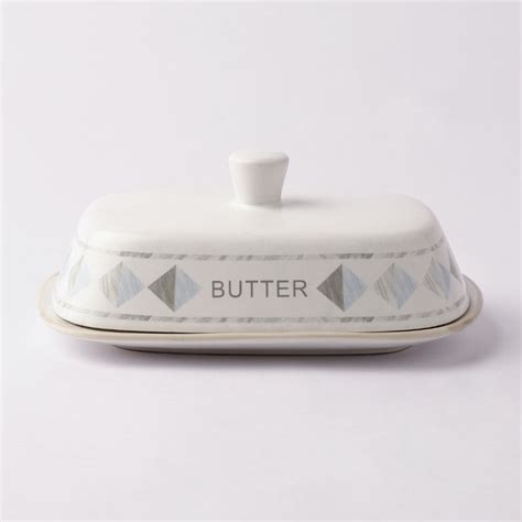 White Ceramic Butter Dish Dusaan