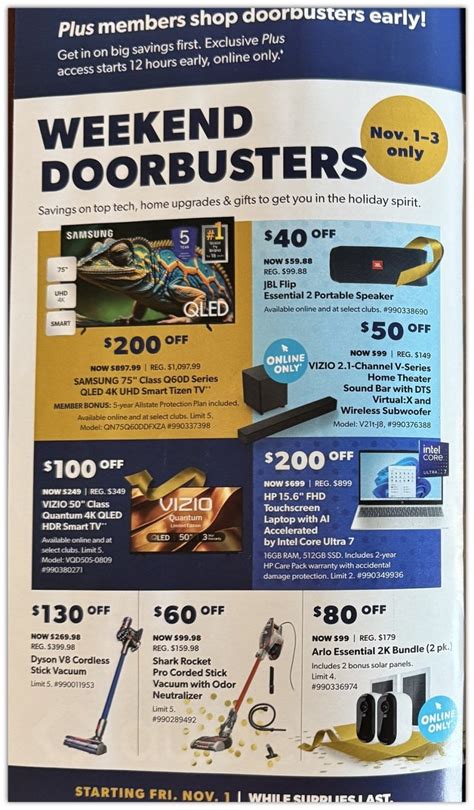 Sams Club November Doorbusters Black Friday Ad