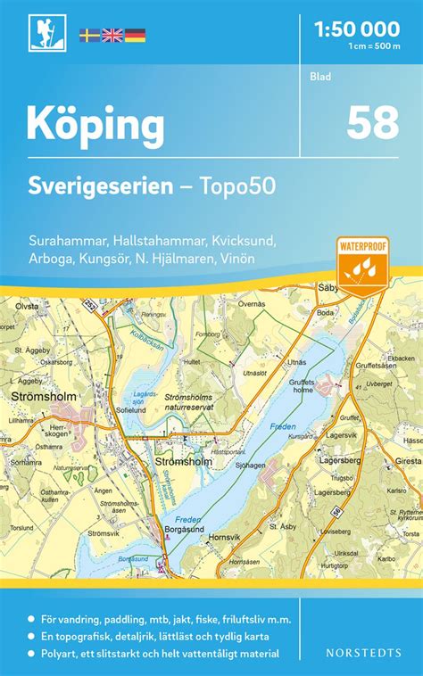 Köping Wanderkarte 1 50 000 Schweden Topo50 Blatt 58